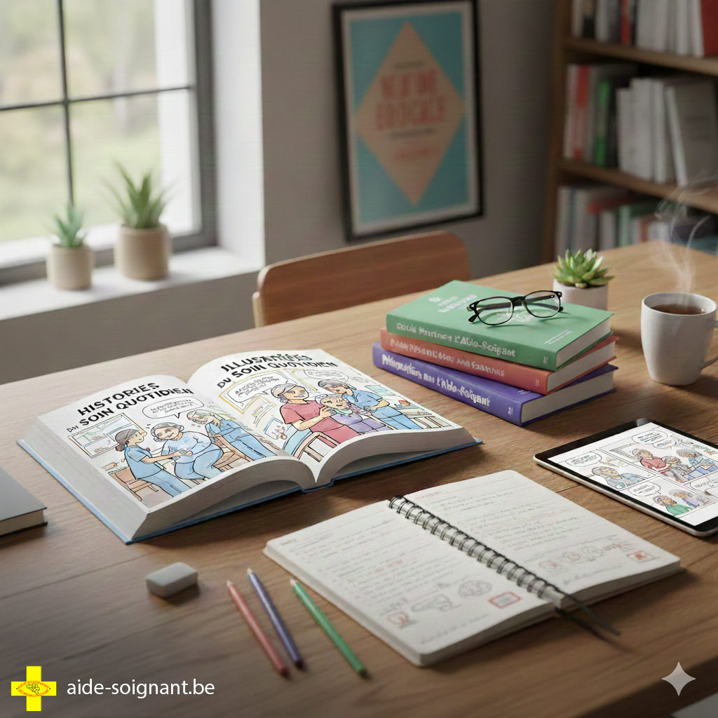 Des histoires illustrées et des livres de préparation pour les aides-soignants